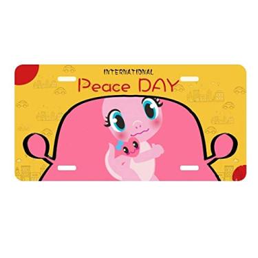 Imagem de DIYthinker Placa de carro Dinosaur Kingdom Love You Decoração de carro Dia da Paz