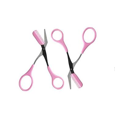 Imagem de Tesoura de aparador de sobrancelhas 2 peças da ericotry com pente de corte profissional de precisão para remoção de cílios de sobrancelha, tesoura, ferramenta de beleza para mulheres, homens, cabelo, remoção de cabelo, modelagem