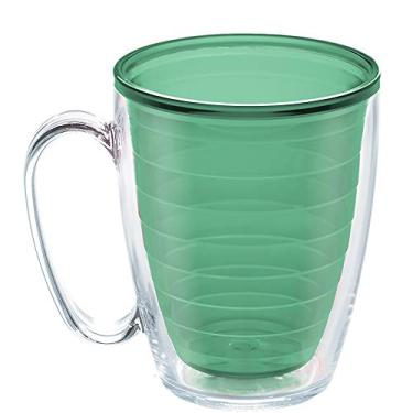 Imagem de Tervis Feito nos EUA Copo isolado de parede dupla transparente e colorido mantém as bebidas frias e quentes, caneca de 473 ml, verde mangue