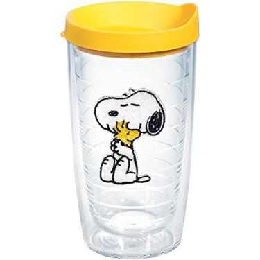 Imagem de Tervis Peanuts – Feltro Snoopy & Woodstock Feito nos EUA Copo de Viagem Isolado com Parede Dupla Mantém Bebidas Frias e Quentes, 473 ml, Clássico