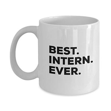 Imagem de Melhores presentes para estagiários - Caneca Best Intern Ever - Presentes para estagiários - Caneca de café chá cacau - presente engraçado - agradecimento - Going Away Goodbye Pre