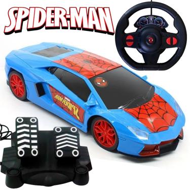 Imagem de Carrinho Homem Aranha De Controle Remoto 7 Funções Volante e Pedal