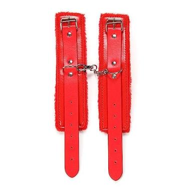 Imagem de Algema Sexual Par de Couro de Punhos Ferramentas Algemas Eróticas Para Casais (Vermelho)