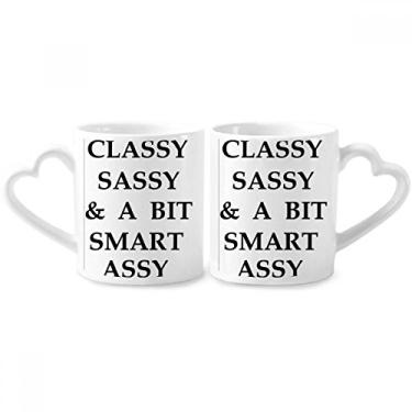Imagem de Classy Sassy Bit Smart Assy Design para casal canecas de cerâmica amante copos coração alça 355 ml presente