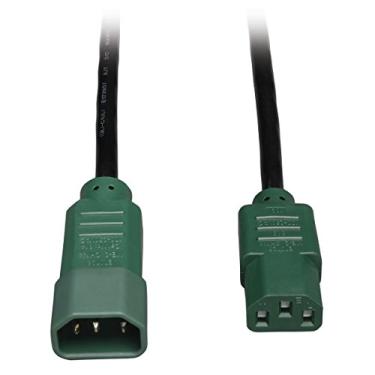 Imagem de Tripp Lite Cabo de extensão de energia padrão para computador 10A, 18AWG (IEC-320-C14 para IEC-320-C13 com plugues verdes) 1,2 m. (P004-004-GN)