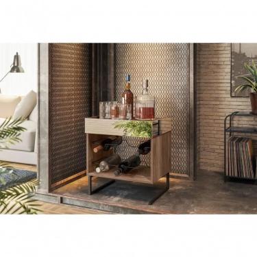 Imagem de Adega de Vinho Aurora Espelhada 6 Garrafas Pés Metálicos Estilo Industrial Cor Demolição com Preto - Dream Home Design