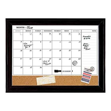 Imagem de Calendário magnético de quadro branco e cortiça Quartet Combination, 43,18 cm x 58,42 cm, quadro de avisos branco apagável a seco e cortiça, perfeito para escritório, placa de mensagem escolar doméstica, Lousa para apagar a seco, Branco, 1 Combo Boar