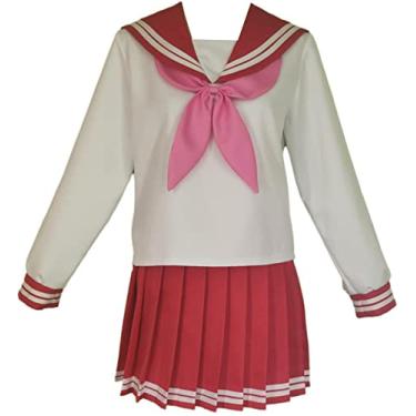 Imagem de Poetic Walk Lucky Star Izumi Konata fantasia cosplay uniforme escolar Halloween marinheiro vestido personalizado (PP, azul)