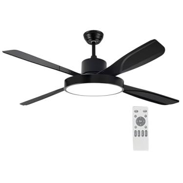 Imagem de Ventiladores De Teto Modernos Com Luzes, Motor DC Silencioso De 6 Velocidades, Ventilador De Teto De 3 Lâminas, Ventilador De Teto Com Controle Remoto Para Quarto De Pátio (Color : Style 1, Size : 4