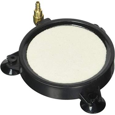 Imagem de Difusor redondo de bolhas de ar de 10 cm. Bolha branca de grau premium. 3 ventosas para manter no lugar. A entrada de metal de 90 graus evita quedas. Perfeita para hidroponicos, aquaponias, lagoas, aquarios, etc.