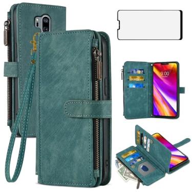 Imagem de Asuwish Capa de telefone para LG G7 ThinQ Capa carteira e protetor de tela de vidro temperado flip porta-cartões acessórios para celular LGG7 One G 7 Plus LG7 Fit LG7ThinQ 7G Thin Q G7+ G7thinq