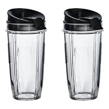 Imagem de Nutri Ninja Copos Tritan de 680 g com tampas de vedação Compatível com Liquidificadores BL480, BL490, BL640 e BL680 Auto IQ Series (pacote com 2)
