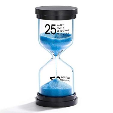 Imagem de Temporizador de ampulheta de areia de 25 minutos: relógio de areia de plástico de 25 minutos, azul extra Reloj De Arena, Unity Hour Glass Temporizador de Sandglass colorido para crianças, jogos, sala