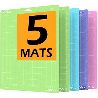 Imagem de Xinart Tapetes de corte para Maker 3/Maker/Explore 3/Air 2/Air/One (5 tapetes, 30 x 30 cm, padrão/leve/forte/tecido) Variedade de tapetes de corte de críquete adesivos de substituição compatíveis com Cricut