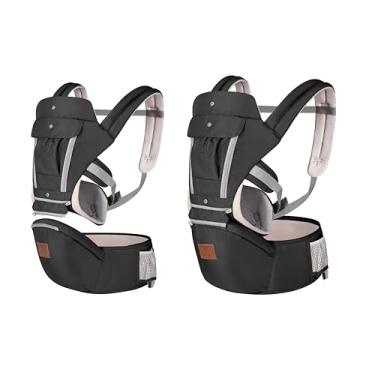 Imagem de Canguru Ergonômico Bebê 12 Posições Com Assento Preto 3 Em 1