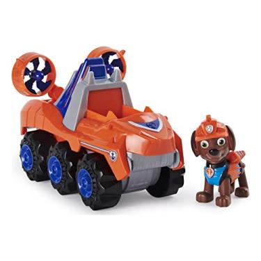 Imagem de Paw Patrol, Dino Rescue Zuma's Deluxe Rev Up Vehicle com figura misteriosa de dinossauro