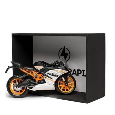 Imagem de Machine Cult Miniatura KTM RC 390 + Expositor - Metal, Madeira, Plástico - Conjunto de Miniatura de Motocicleta com Expositor - Laranja - Motociclismo
