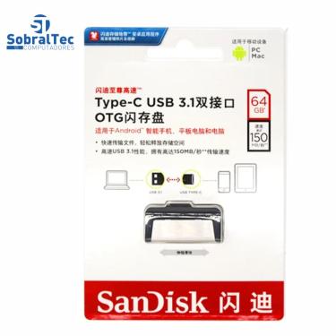 Imagem de Pen Drive 32Gb Dual Drive Tipo-C  e USB 3.1  SanDisk