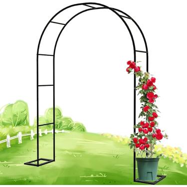 Imagem de Arbor de arco de jardim de casamento Wide120CM ~ 350CM Arcos de metal Treliça de aço revestido em pó para plantas trepadeiras, decorações de casamento de pátio de gramado de quintal, 120x220