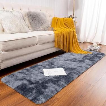 Imagem de Tapete Peludo 2,00x0,60 Quarto Apartamento 200x0,60 Novo Grande Moderno Decorativo (CINZA MESCLADO, PASSADEIRA)