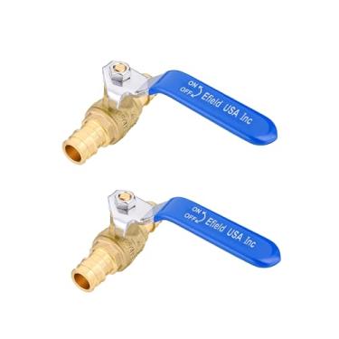 Imagem de (pacote com 2) Válvula esférica de latão EFIELD Cold Expansion 1/5.1 cm Pex-A para conexão de tubo Pex-A, ASTM F1960, nível azul, certificado cUPC (1/5.1 cm)
