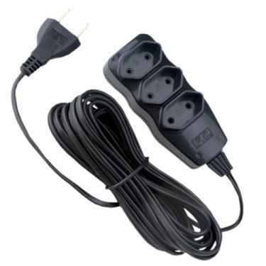 Imagem de Extensão Elétrica FC New Tripolar PP 10m Preta 03 Tomadas 25409