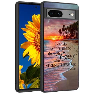 Imagem de Capa para Google Pixel 7, silicone líquido macio, à prova de arranhões, à prova de choque, moderna, capa de proteção adequada para Google Pixel 7, Sunset Beach