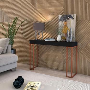 Imagem de Aparador Sala 90cm Pés De Ferro Cor Cobre Moderno Sem Gaveta