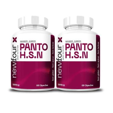Imagem de Kit 2x Panto HSN Biotina Zinco Selênio Vitaminas E B1 B5  + Levedo 60 Caps 500mg-Unissex