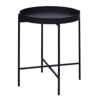 Imagem de Mesa de Apoio Bandeja Sofá Cama Redonda 40x50cm Média Collie Preto