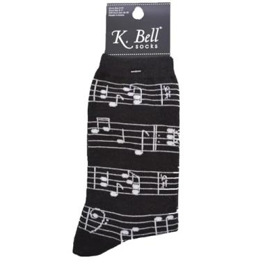 Imagem de Meias femininas K. Bell Pacote com uma Meia Brincalhona Animal Novidade, Black Making Music, 9-11