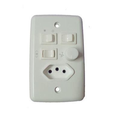 Imagem de Controle Ventilador De Teto 4x2 110v 220v Bivolt 2 Interruptores Tomad