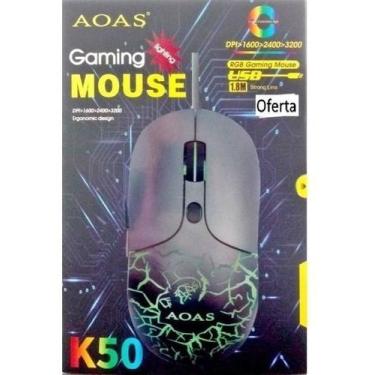 Imagem de Mouse Gamer Jogo Com Fio K30 Aoas Com Led 3200 Dpi Turbo Nf