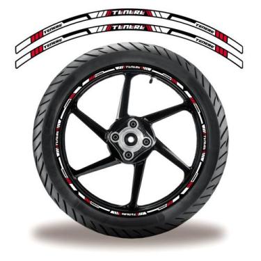 Imagem de Friso De Roda Adesivo Refletivo Yamaha Tenere Branco E Preto - Cobra M