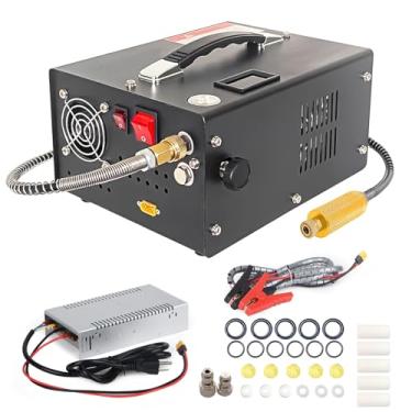 Imagem de NDCYJG Pcp Air Compressor,4500Psi 30Mpa Powered by Car 12V DC or Home 110V AC W/Converter Paintball/Scuba Tank Compressor Pump (BLACK)