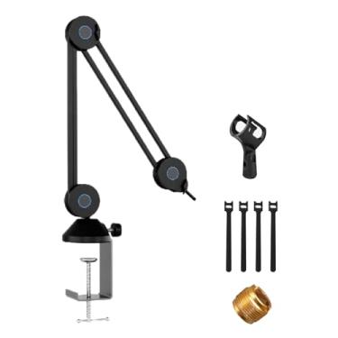 Imagem de BaotyJie Braço de Microfone Booming Mic Suporte de Mesa para Microfone Booming Arms Rotação de 360° para Podcast, Transmissão de Jogos de Vídeo, Gravação, Músi, preto