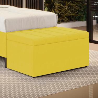 Imagem de Calçadeira Baú Navi 90 Sued Aradecor, Amarelo, 90X46X45