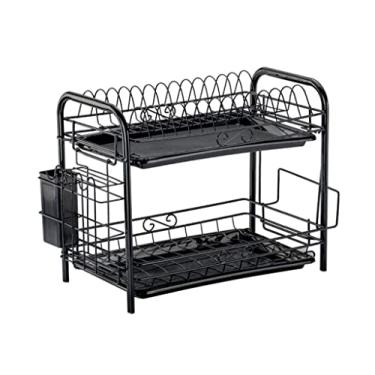 Imagem de Escorredor de louça, escorredor, escorredor, escorredor de pratos de aço inoxidável, prateleira de pia, suporte de talheres antiderrapante, escorredor de cozinha, organizador de pratos para cozinha