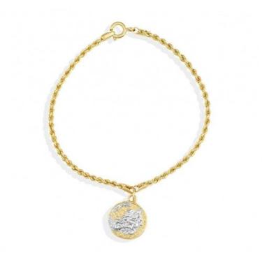 Imagem de Pulseira de Ouro 18K COM MEDALHA 18cm - Elegancy Joias, São Jorge