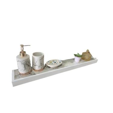 Imagem de Prateleira Porcelanato Caravaggio Box 73x11 C/Kit de Fixação - Belo Ni