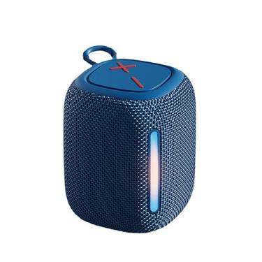 Imagem de OXICXE Alto-falante Bluetooth portátil à prova d'água com som estéreo sem fio com emparelhamento RGB TWS 24H Playtime Bluetooth 5.2 para casa, festa, praia azul