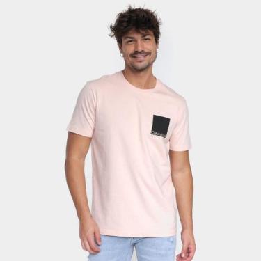 Imagem de Camiseta Calvin Klein Logo Sixty Eight Masculina, Rosa claro, G