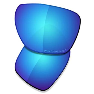 Imagem de SAUCER Lentes de reposição premium para óculos de sol Oakley Sylas OO9448 | Sylas Low Bridge Fit OO9448F High Defense - Azul Glaciar polarizado
