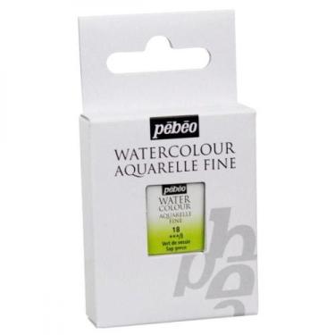 Imagem de Tinta Aquarela Pébéo em Pastilha 18 Verde Vessie - Pebeo