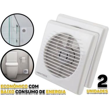 Imagem de Kit 2 Exaustores Banheiro Ventilador Ventisol 150mm Bivolt 12319, 110V