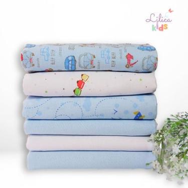 Imagem de Cueiro Flanelado 100% Algodão 80x50cm 3 e 6 unidades - Papi, 6 Pçs Men