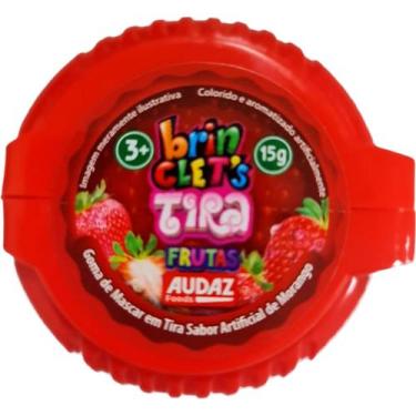 Imagem de Goma de Mascar Tira Frutas Brinclets - Audaz Foods, Sabor morango
