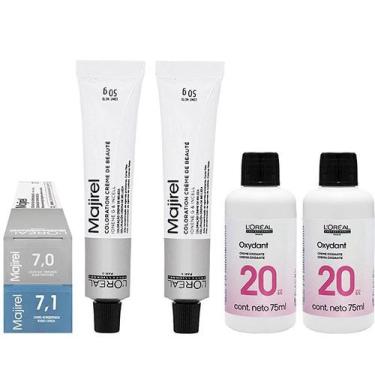 Imagem de Loreal Kit Coloração Majirel 7.0 Louro Nat. Profundo + 7.1 Louro Acinz