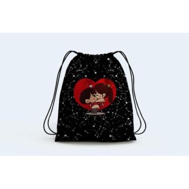 Imagem de Mochila Saco Dia dos Namorados Beijos Galáxia - Deluzz