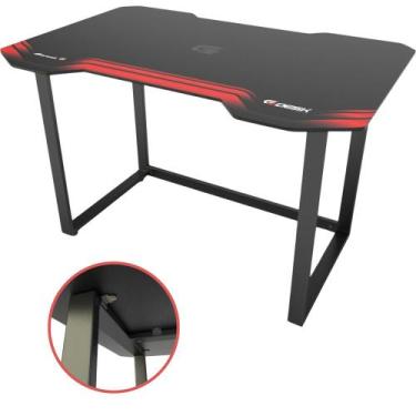 Imagem de Mesa Gamer Cor Preto e Vermelho Niveladora Para Jogador Profissional  